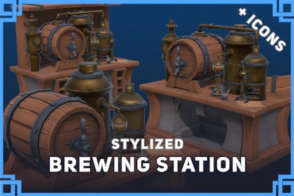 Stylized Brewing Station & Icons