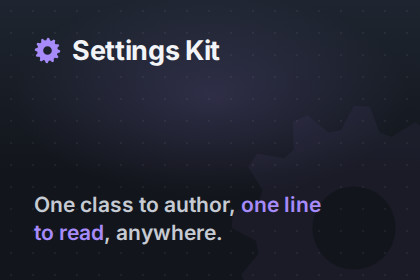Settings Kit