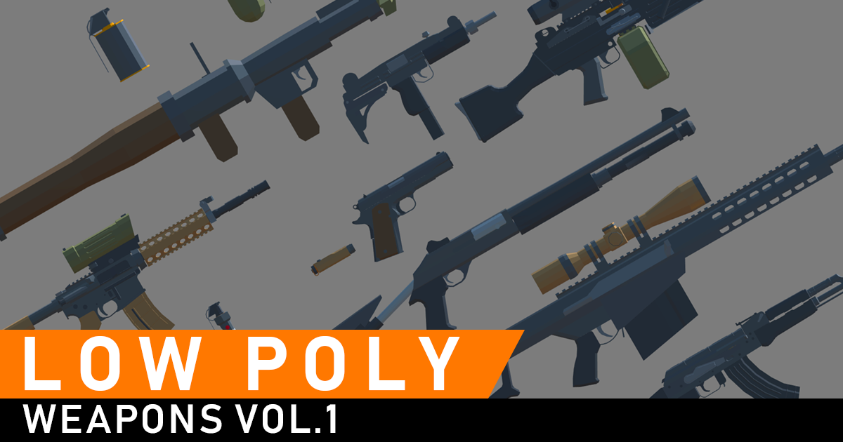 How Poly Weapons Low Poly Weapons VOL.1 | 3D 총기 | Unity Asset Store