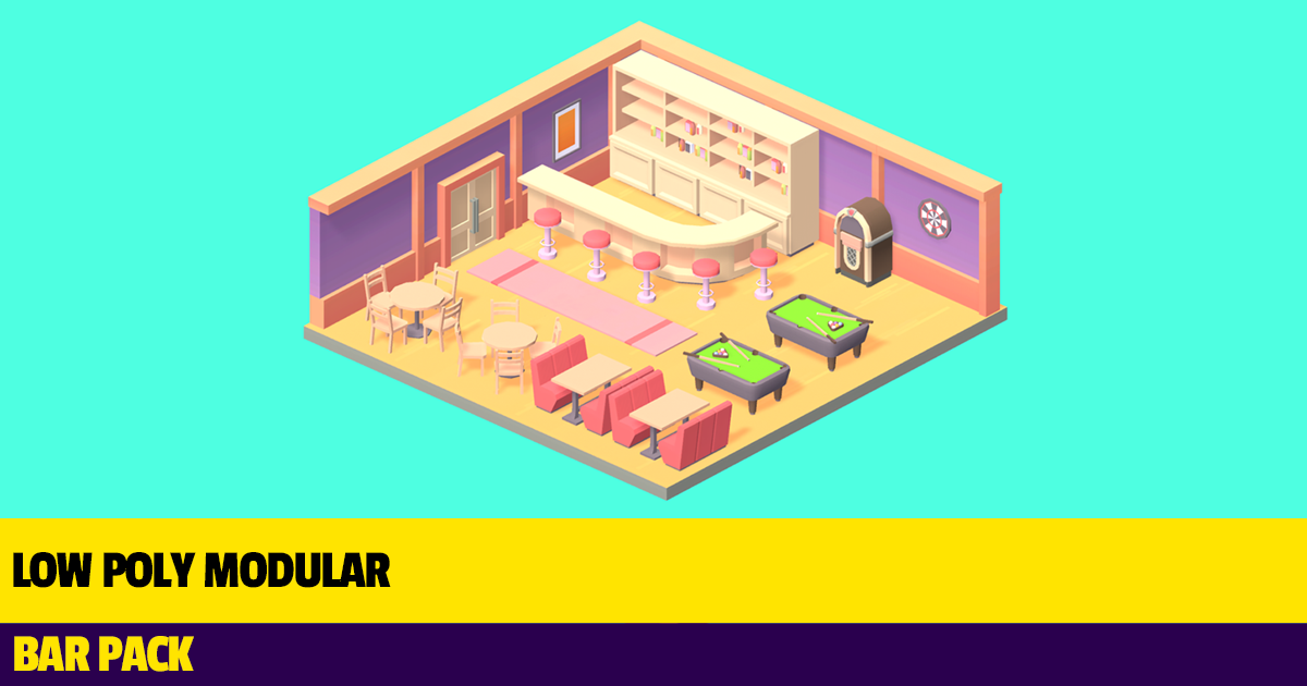 Bar Asset Unity Low Poly Modular Bar Pack | 3D Urban | Unity Asset Store