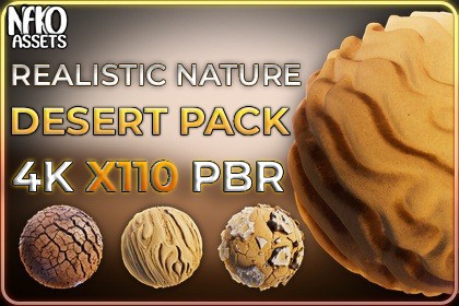 x110 4K Desert Materials PBR Textures for Ground, Sand, Rocks & Terrain