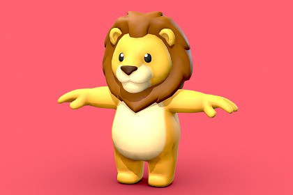 Cartoon Lion - Lowpoly Stylized Animal Pack