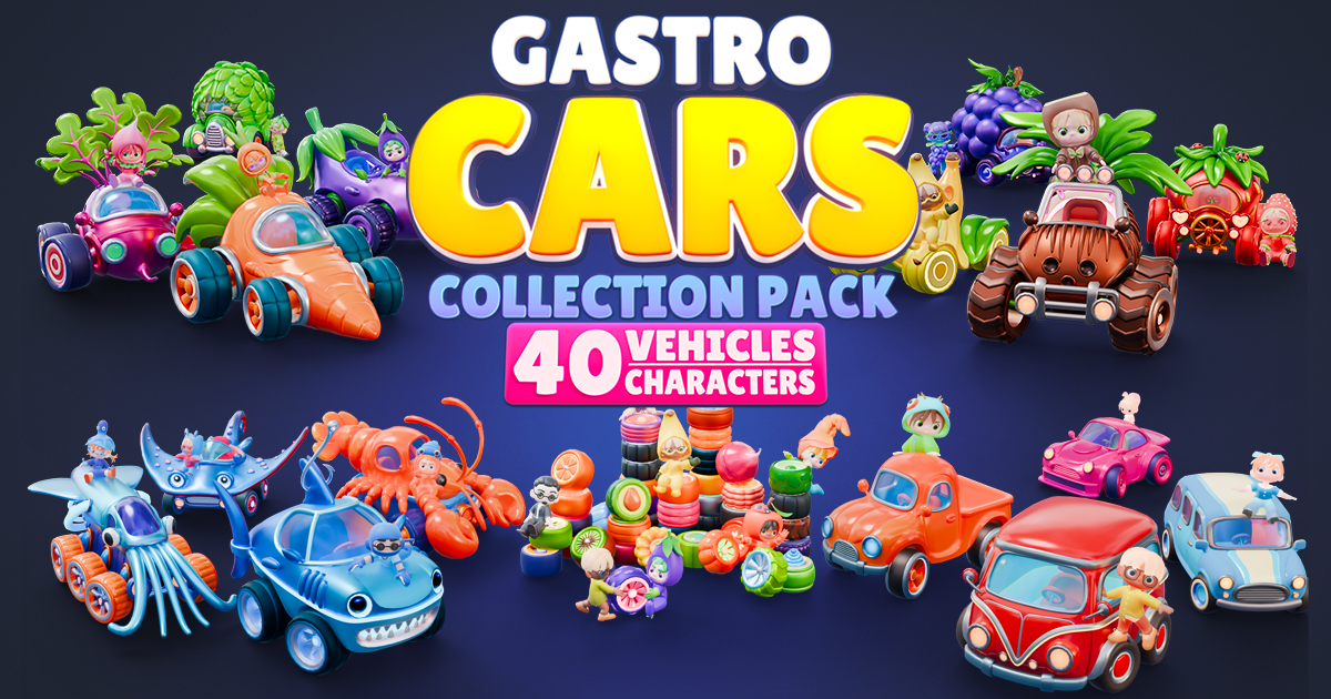 GASTRO: Modular Cars Collection Pack | 3D Vehicles | Unity Asset Store