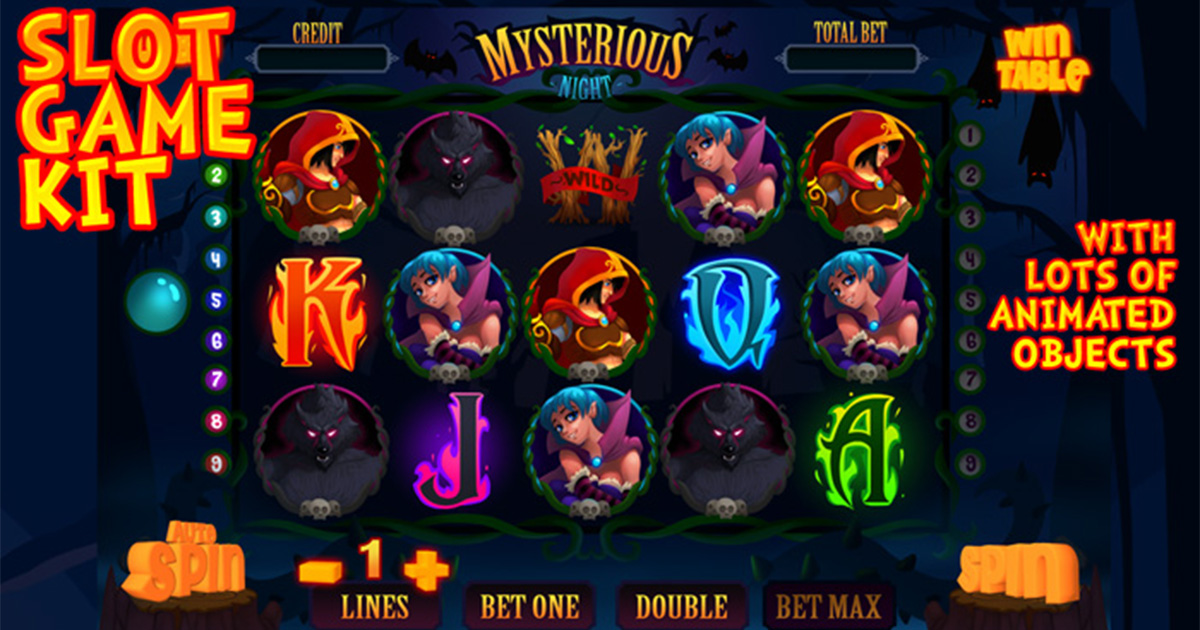 Mysterious night slot game assets | 2D Textures & Materials | Unity ...