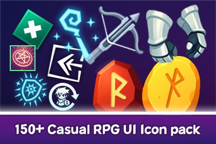 150+ Casual RPG UI Icon pack