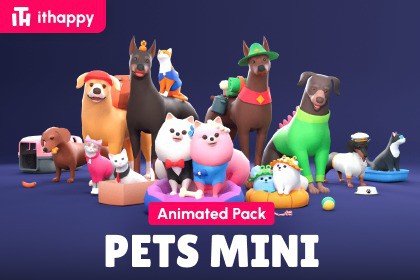 Pets Mini - Low Poly Animated Animals Pack
