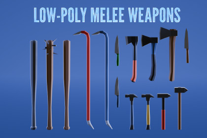 Simple low poly melee weapon pack