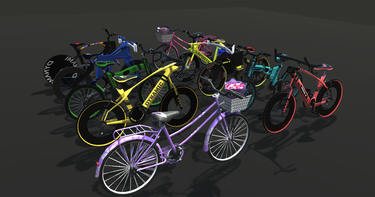 Unity Rides Vector Bicycles SA | 3D Land | Unity Asset Store