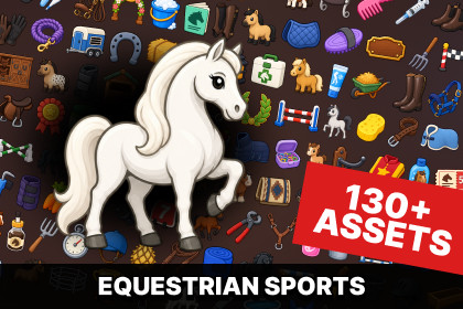 Horse Racing Equestrian Stable Riding Care Icons Pack