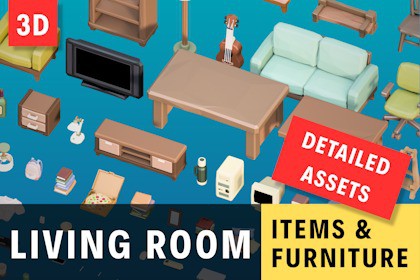 Cute Stylized Living Room Props