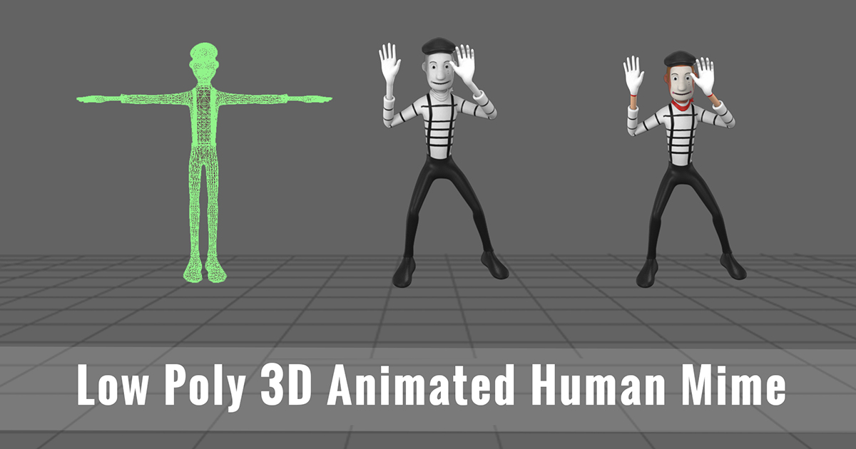 Low Poly 3D Animated Human Mime | 3D Characters | Unity Asset Store