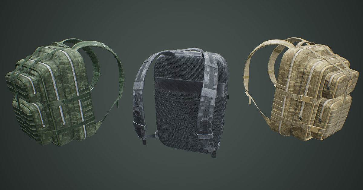 Unity Backpack Rigged Military Backpack | Props | Unity Asset Store
