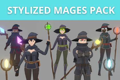 Stylized Mage Pack – Low Poly Characters, Spells, Animations & VFX