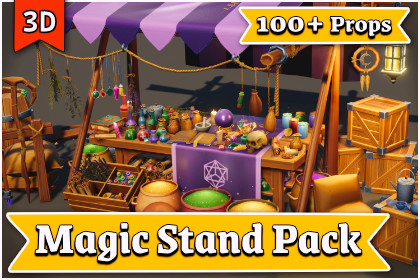 Stylized Fantasy Magic Market Stand