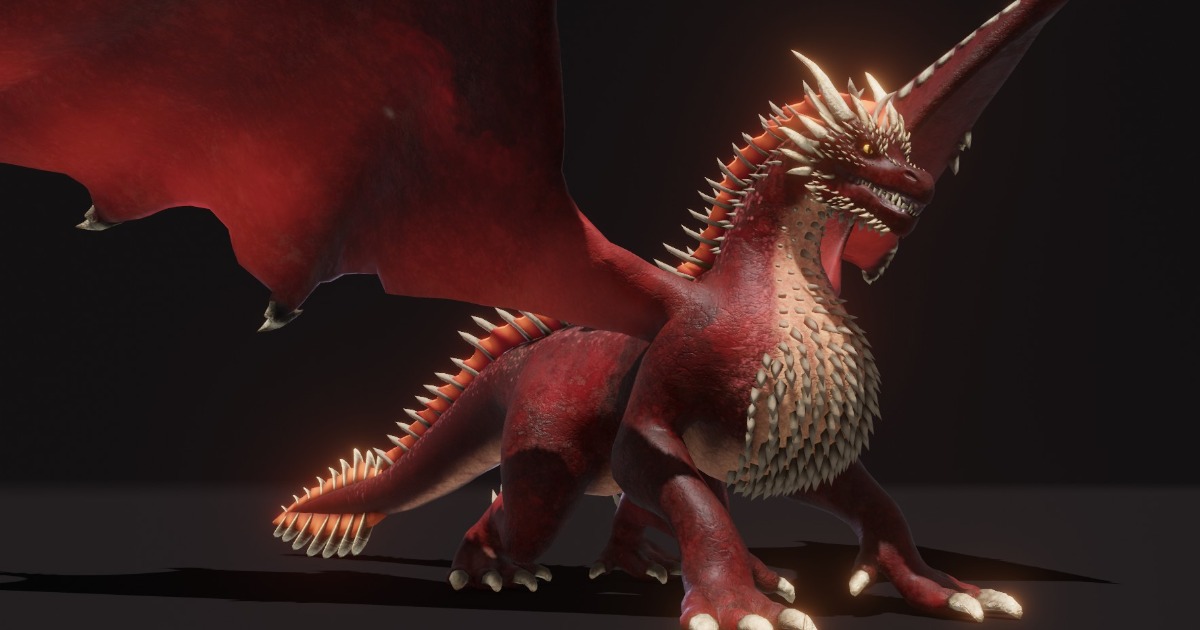Red Dragon 3d Model (Low-Poly, Game-Ready, Animated, Built-In) | 3D ...