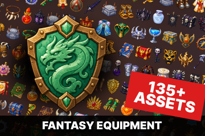 Fantasy RPG Equipment Loot Armor Weapons Magic Treasure Icons Pack