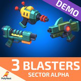 FREE: Sci-Fi Low Poly Energy Blasters Sector Alpha | Cosmic Retro