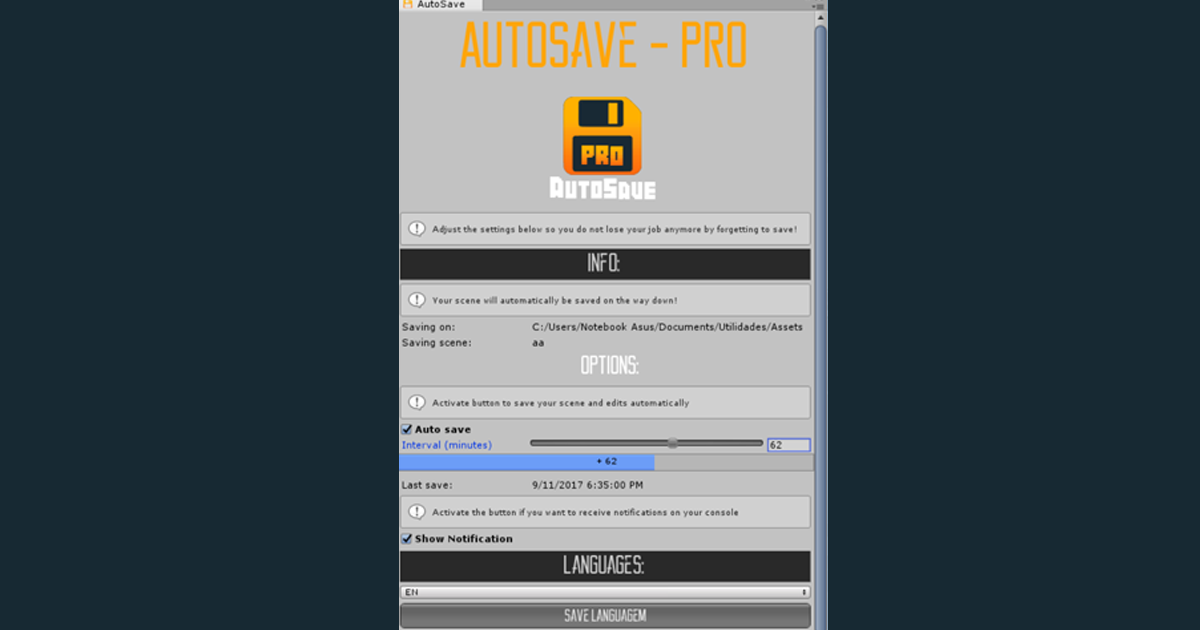 AutoSave - PRO | 유틸리티 도구 | Unity Asset Store