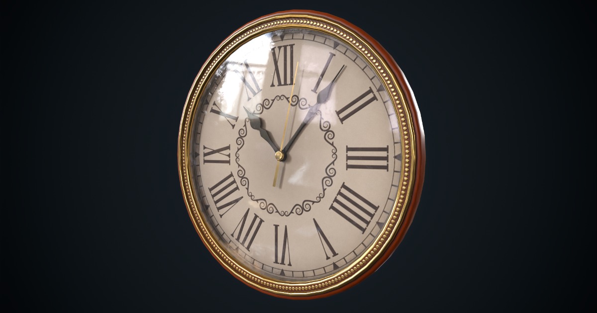 Beautiful wall clock | 3D Interior | Unity Asset Store
