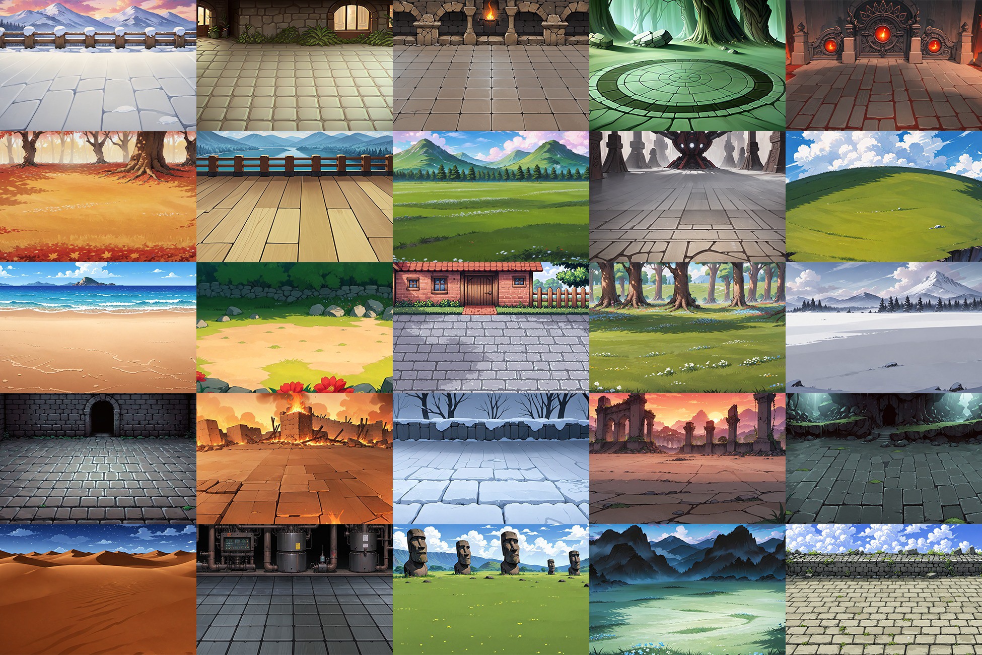 409 Battle Backgrounds - Fantasy RPG Games | 2D 环境 | Unity Asset Store