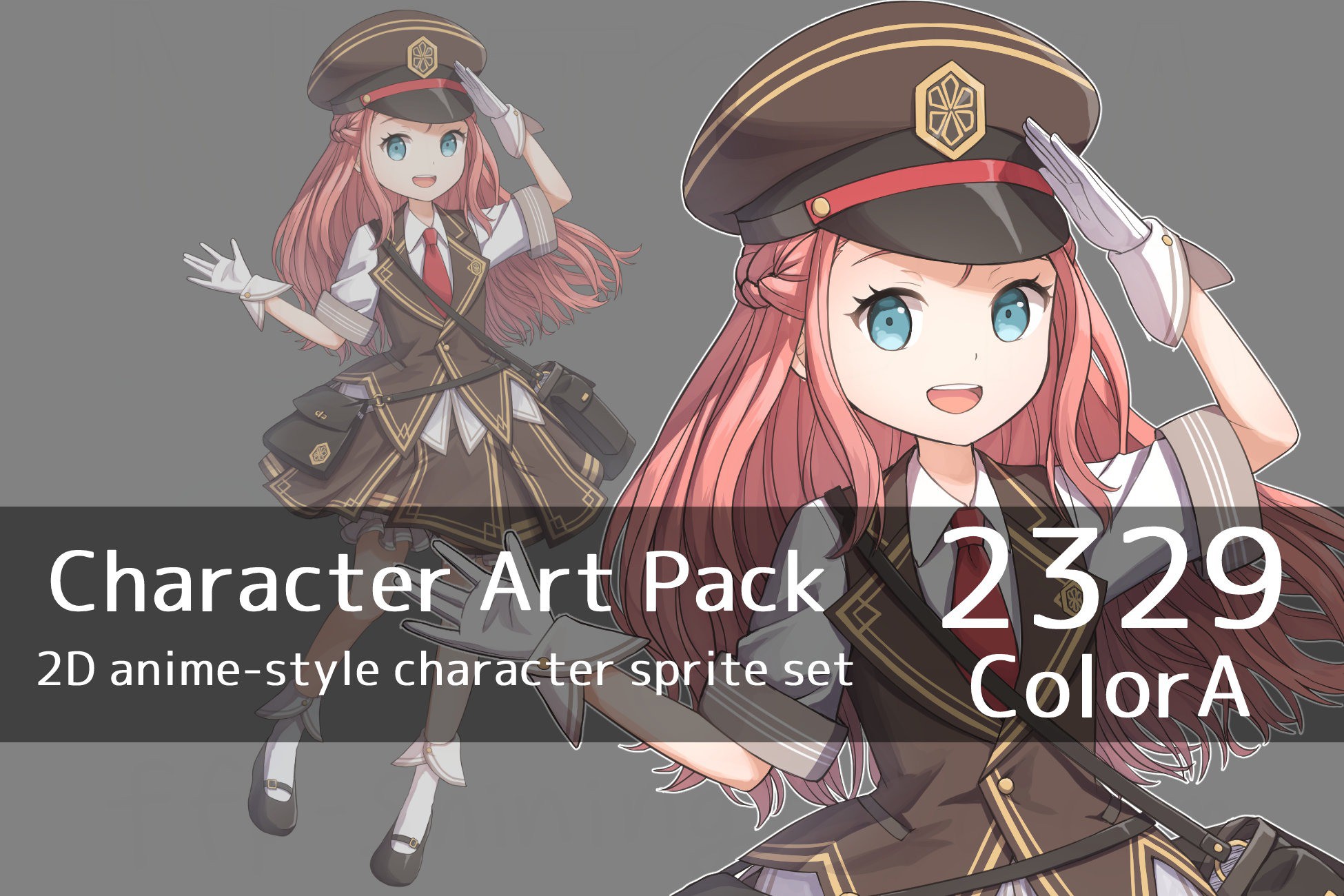 Anime Character Art Pack: 2329-colorA - Image: Girl, attendant, station ...