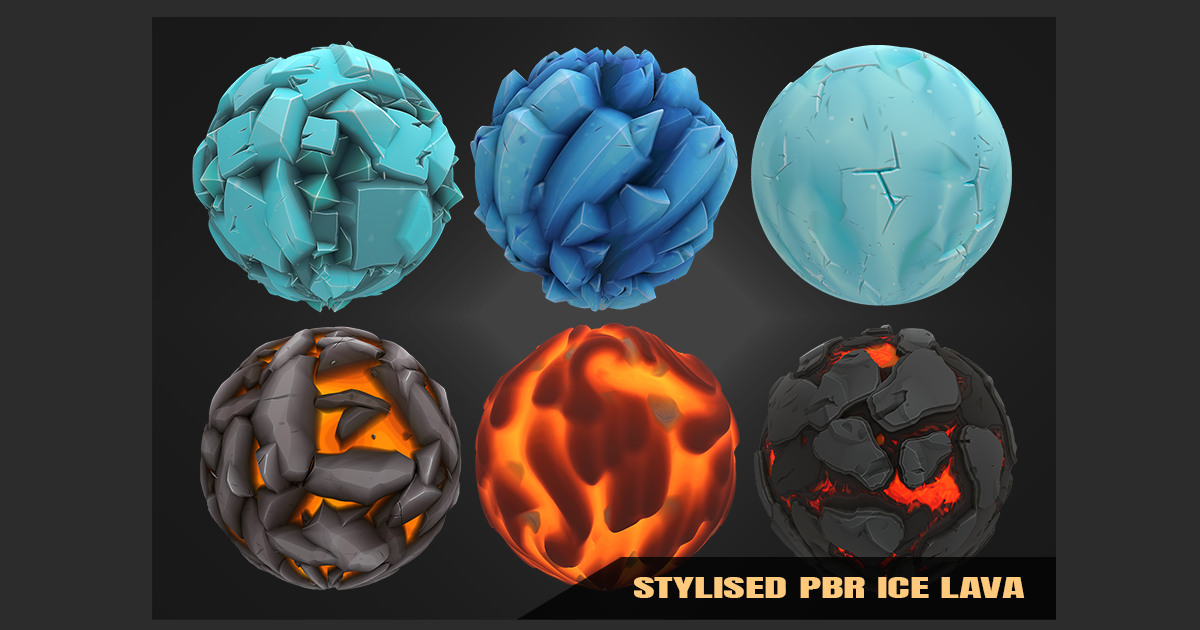 Stylized Ice and Lava PBR Materials Vol 01 | 2D Floors | Unity Asset Store