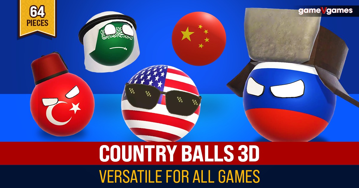 Unity Ball Set Country Balls 3D | 3D Props | Unity Asset Store