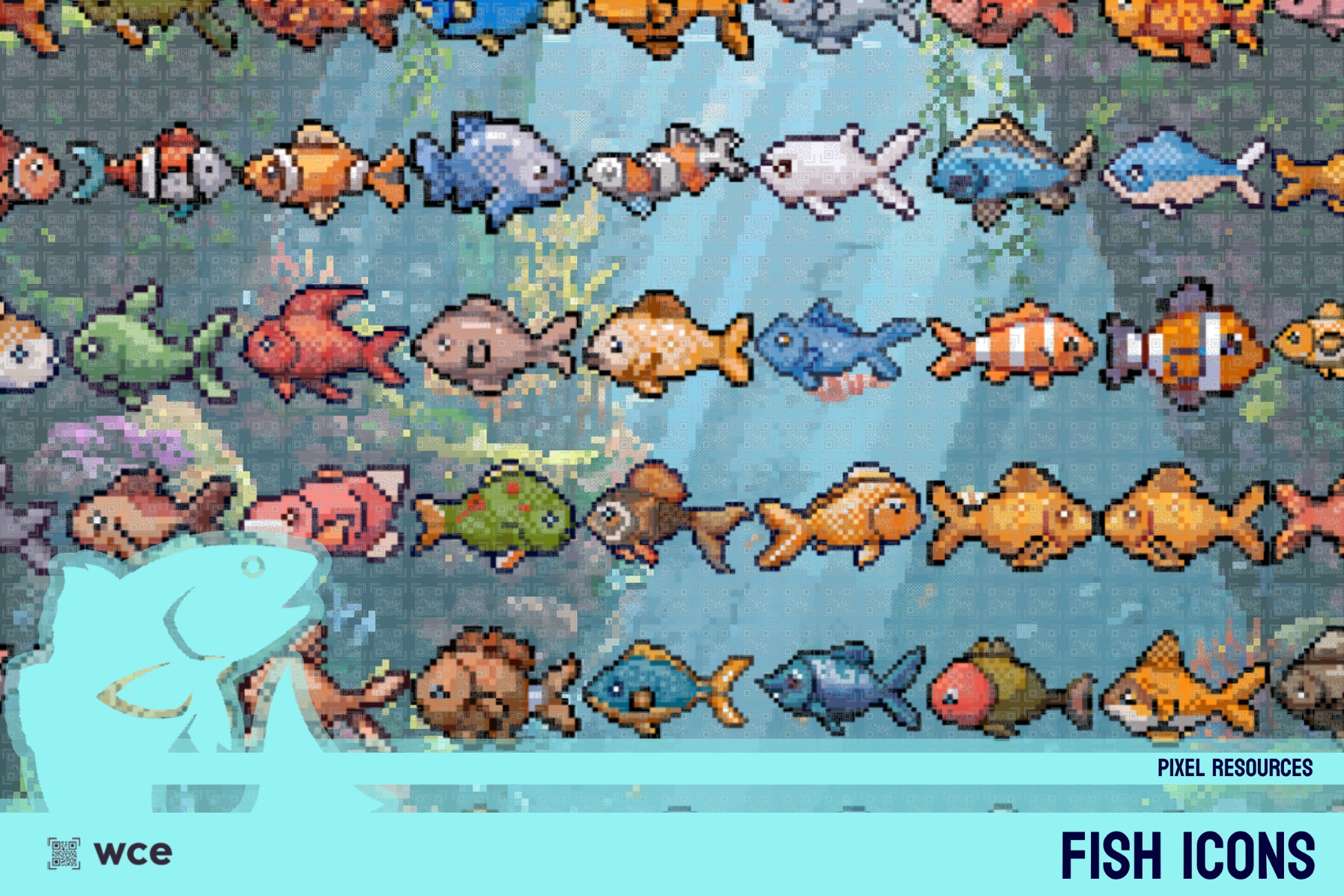 Fish Sprite Image Fish Icons - Collection 4 - 2D Pixel Fishing Resources Bundle | 2D ...