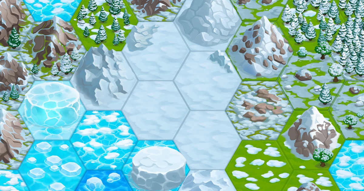 Stylized Snow Objects and Hexes Tile Set | 2D Tiles | Unity Asset Store