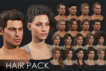 ULTIMATE HAIRSTYLE PACK 2026 | 20 PIECES | REALISTIC | Rigged hair, low-poly
