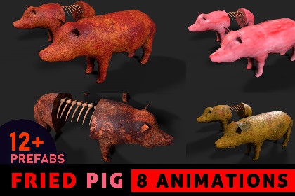 Funny Fried Pig - 3D Character