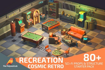Low Poly Sci-Fi Recreation / Cosmic Retro
