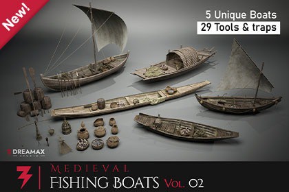 Medieval Fishing Boats Pack Vol. 2 – Fishing Tools & Traps