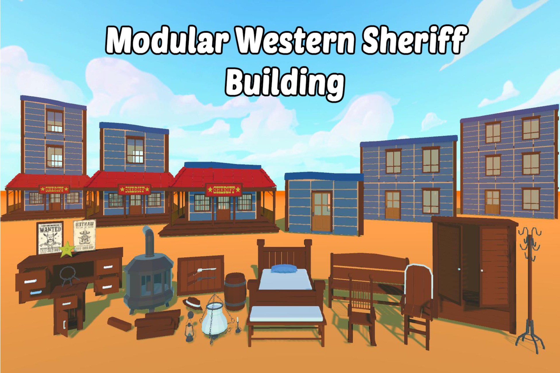 Western Sheriff - Low Poly | 3D 历史建筑 | Unity Asset Store