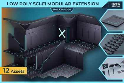 Low Poly Sci-Fi Modular Extension Pack HS-004 (Legacy Edition)