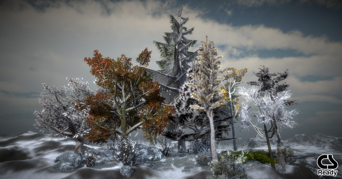 Snow Tree Model Unity Snow Vegetation | 3D Trees | Unity Asset Store