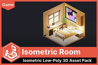 Isometric Lowpoly Room (UModeler X)