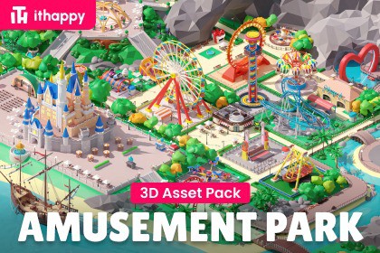 Amusement Park - Low Poly 3D Models Pack