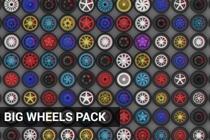 Car Wheels - BIG Low Poly pack (Mobile Ready)