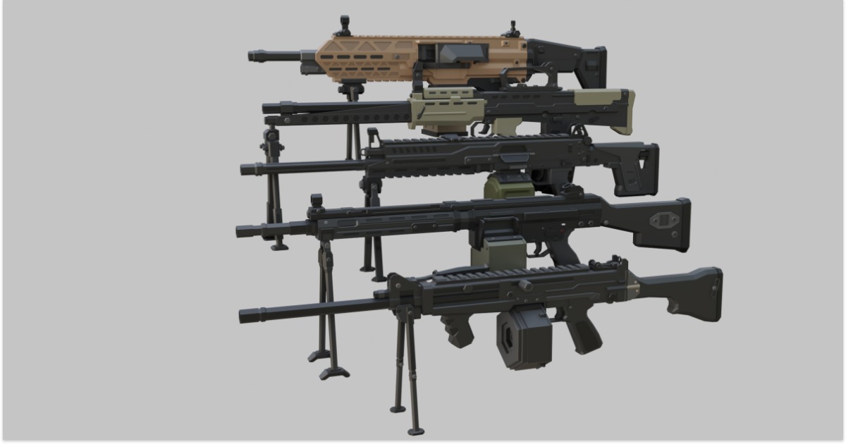 Low Poly LMG Weapon Pack 2 | 3D Guns | Unity Asset Store