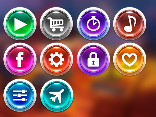 +100 Buttons 2D UI Pack 1 | 2D Icons | Unity Asset Store