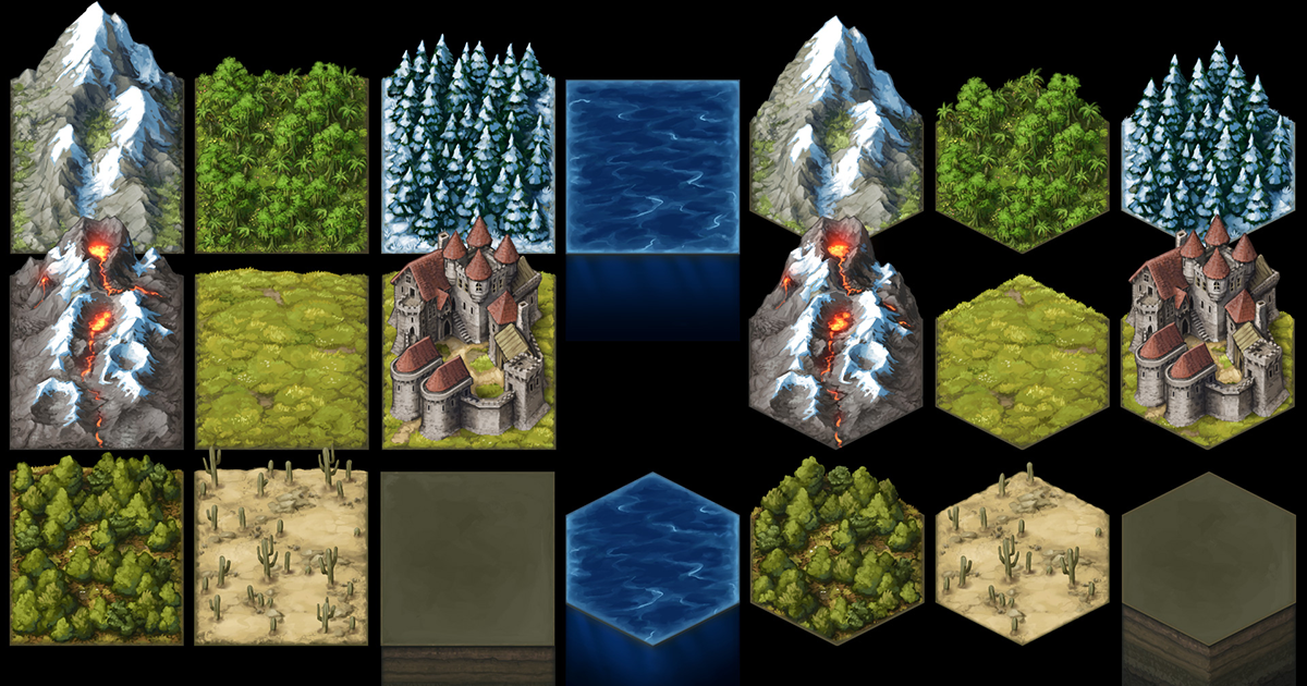 Tiles And Hexes 2D Painted Terrain Samples 2D Environments Unity