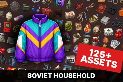 Soviet Life USSR 1980s 1990s Household Street Culture Icons Pack