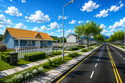 Modular Suburban Neighborhood Pack – Mobile Optimized Residential Environment
