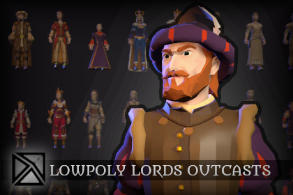 Low Poly Modular NPCs – Lords & Outcasts- LOWPOLY MEDIEVAL FANTASY SERIES