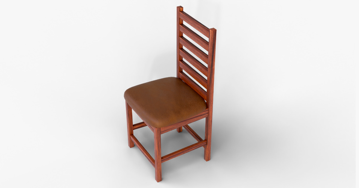 Wooden Chair with Leather Cushion | 3D Furniture | Unity Asset Store