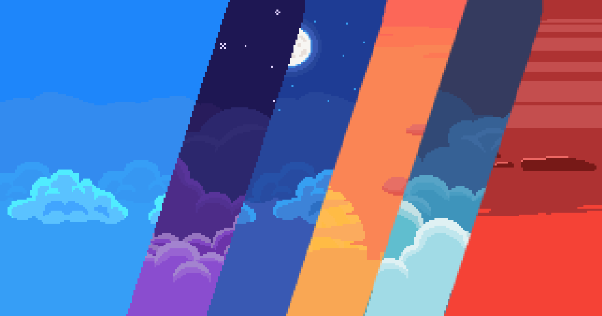 2D Pixel Art Background ( 10 Sky & Cloud ) | 2D Environments | Unity ...