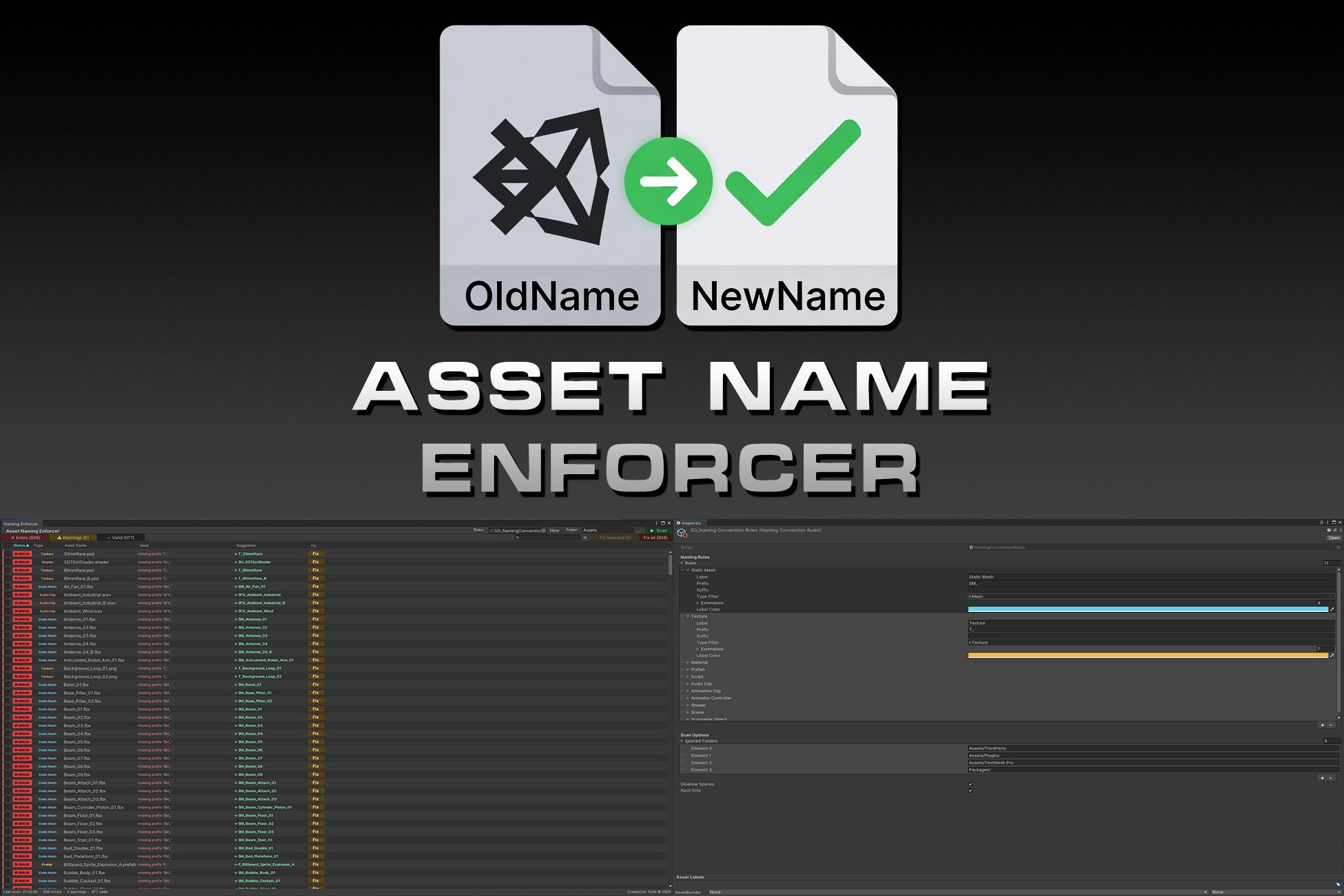 Asset Name Enforcer | 实用工具 工具 | Unity Asset Store