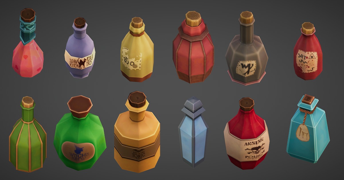 Stylized Props 1 - Potions | 3D Props | Unity Asset Store