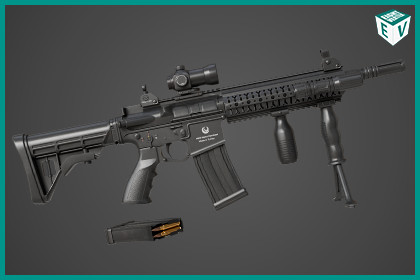 Machine Gun 17 Black URP HDRP Textures